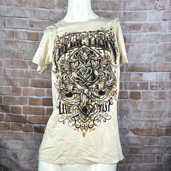 Affliction Women’s Graphic Short Sleeve T-Shirt -Size: Large -NWT - Picture 3 of 14